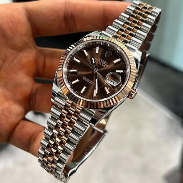 ROLEX ROSE GOLD DAIL TWO TON CHAIN