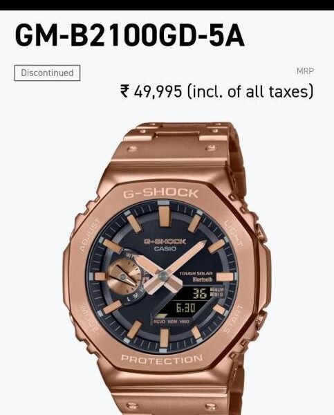 Casio G Shock Rose Gold Black Automatic