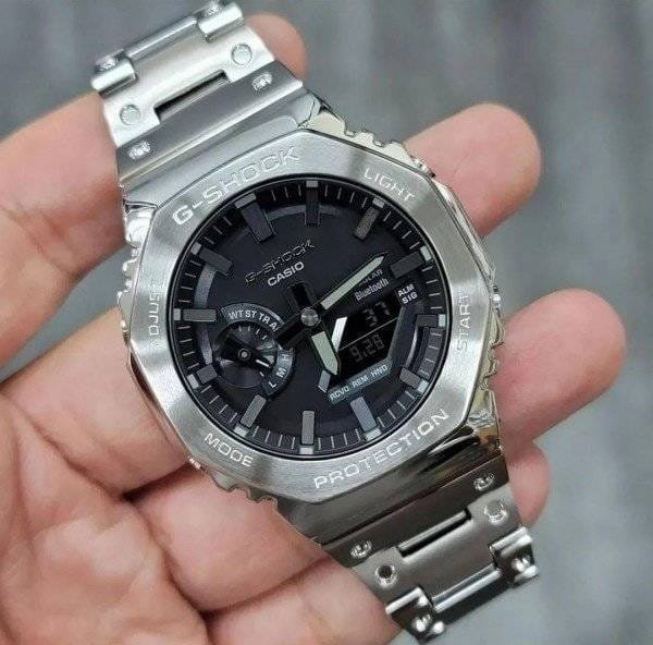 CASIO G SHOCK GM2110 SILVER BLACK