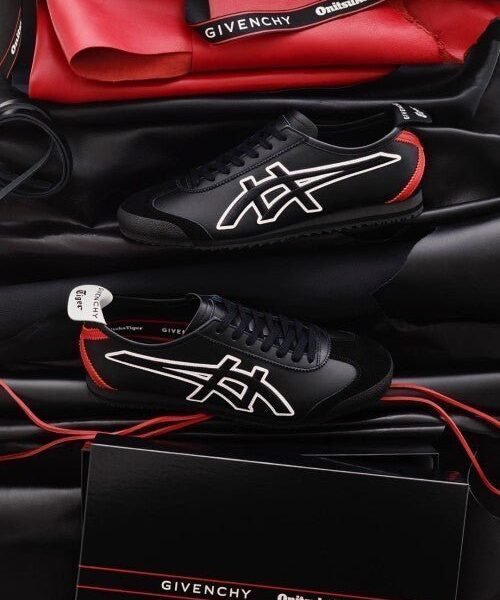 Branded Gvnchy Tiger Mexico 66 Black Red Sneakers For Men's