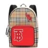 Burberry Nylon Check TB Logo Rucksack Unisex Backpack Rare Plaid With Dust Bag B8890 Black*🍒💯