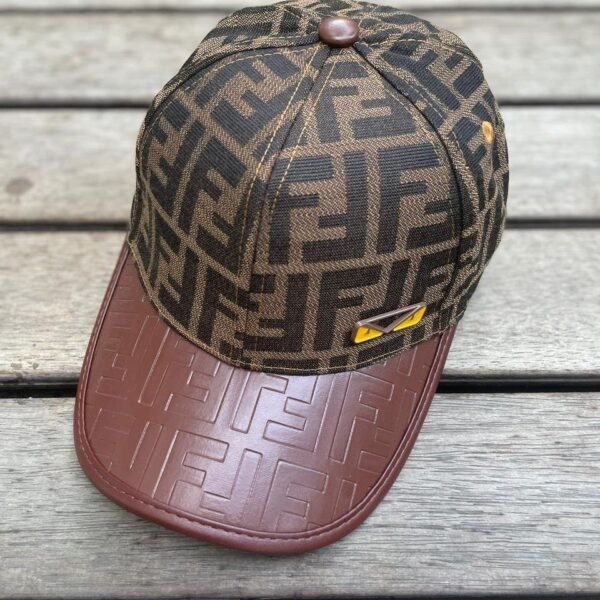 Fendi Brown Leather Cap