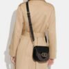 Coach Morgan Saddle Bag In Colorblock Signature Canvas With Og Box Black Brown