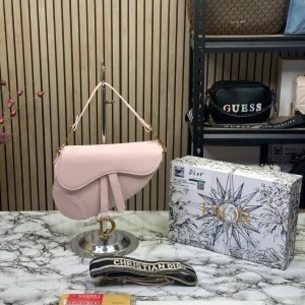 Christian dior saddle with box and dust bag (pink)
