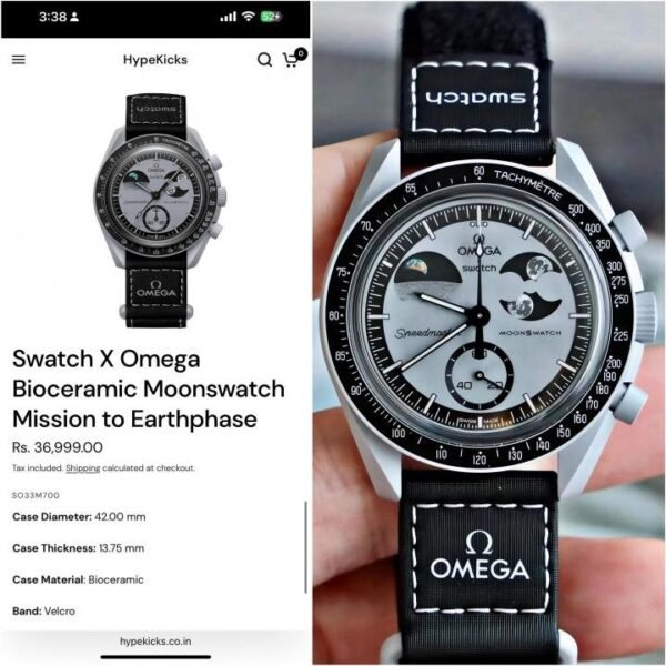 OMEGA X SWATCH MOONS WATCH MISSON TO EARTPHASE